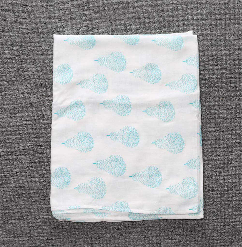 Toalla de baño de muselina para bebé, 2 capas, 27,6 x 45,3 pulgadas, mantas de gasa para bebé para verano (pera)