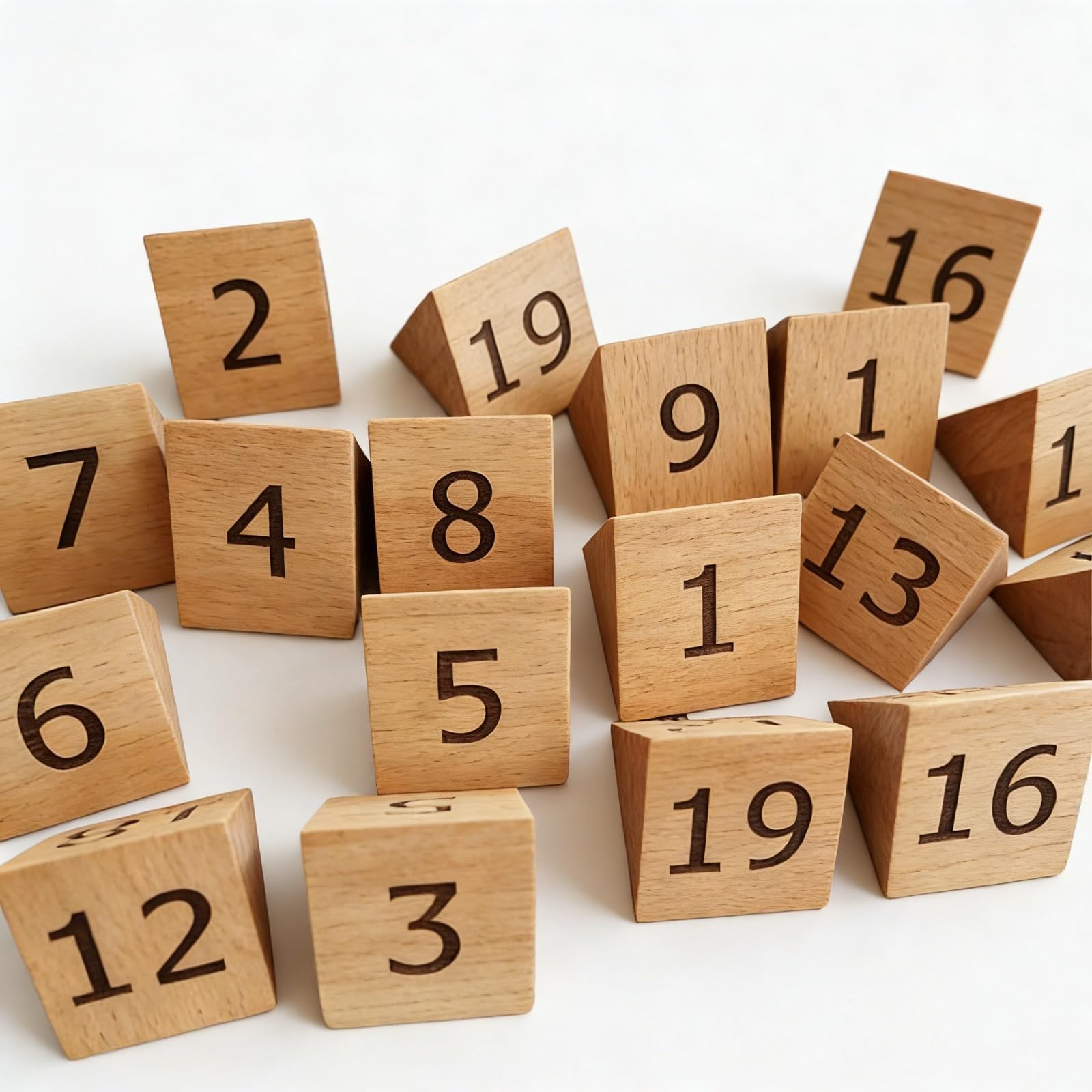 Segnatavolo Numerato in Legno 60mm x 50mm per Ristotante, Confezione da 10 1-10/11-20... Supporti per Numeri da Tavolo in Legno, per Matrimoni, Ristoranti, Bar(Light Wood,31-40)