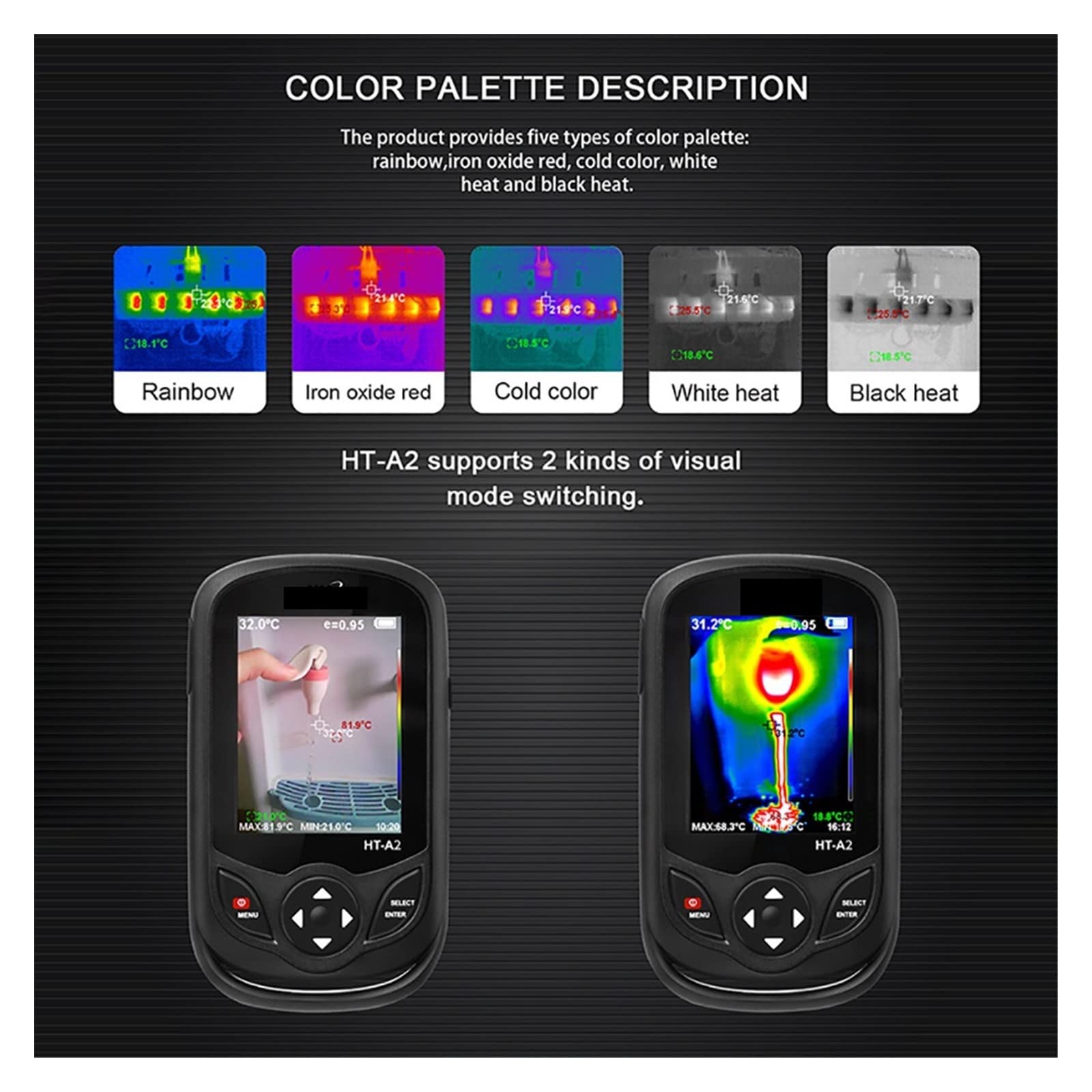 Kamera termowizyjna Telefon komórkowy Kamera termowizyjna na podczerwień IR Cyfrowy wyświetlacz Detektor 76800 pikseli z rozdzielczością 320 X 240 IR Wysoka rozdzielczość, dokładny pomiar