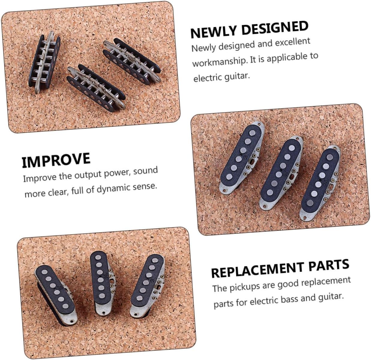 LIFKOME 3個エレキギター用 メタルハンバッカー 拾音器 簡単取り付け 耐久