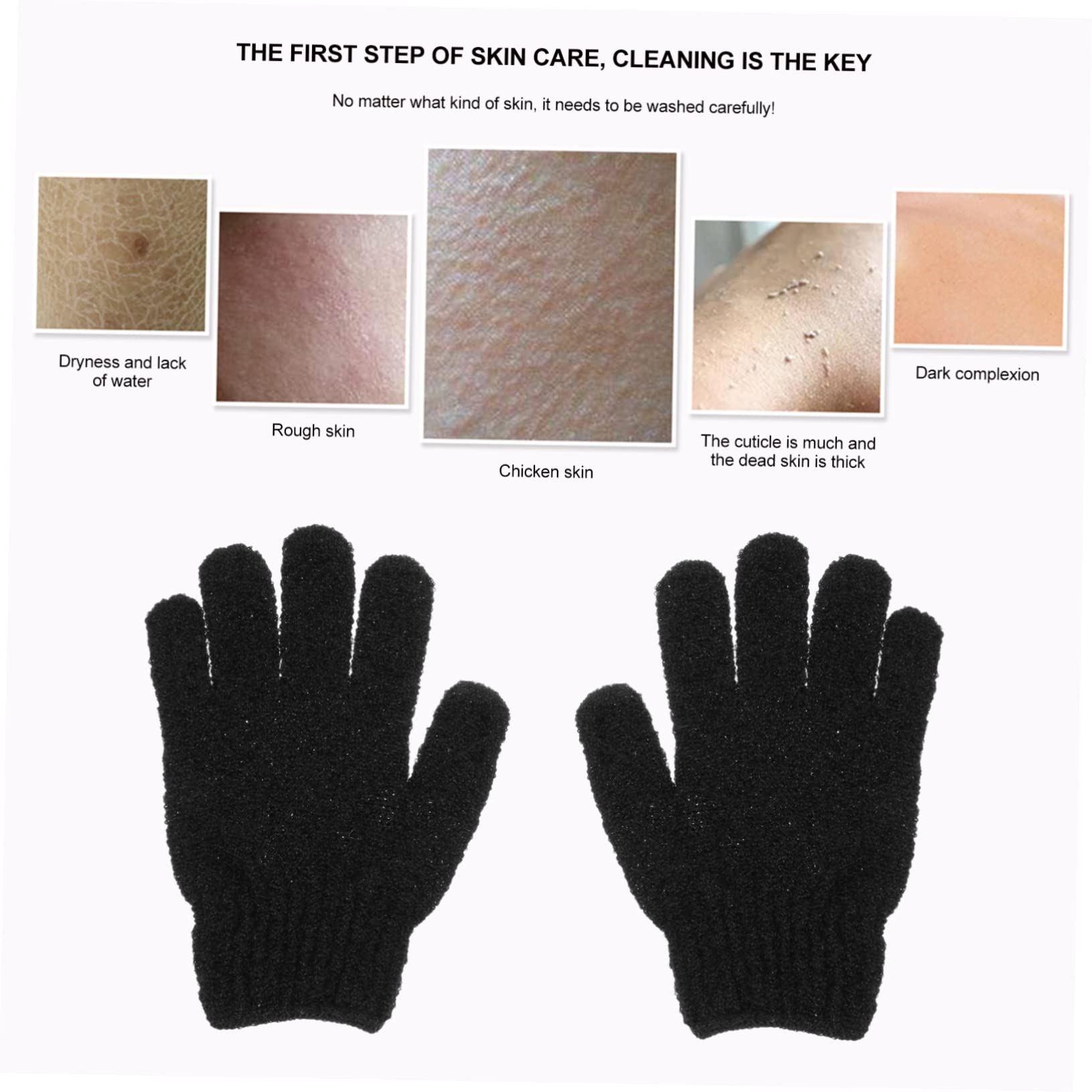 Baluue 12paare Schwarze Peeling-handschuhe Für Körperpflege Exfolierende Duschhandschuhe Zur Entfernung Von Abgestorbener Haut Für Spa Und Massage Fach