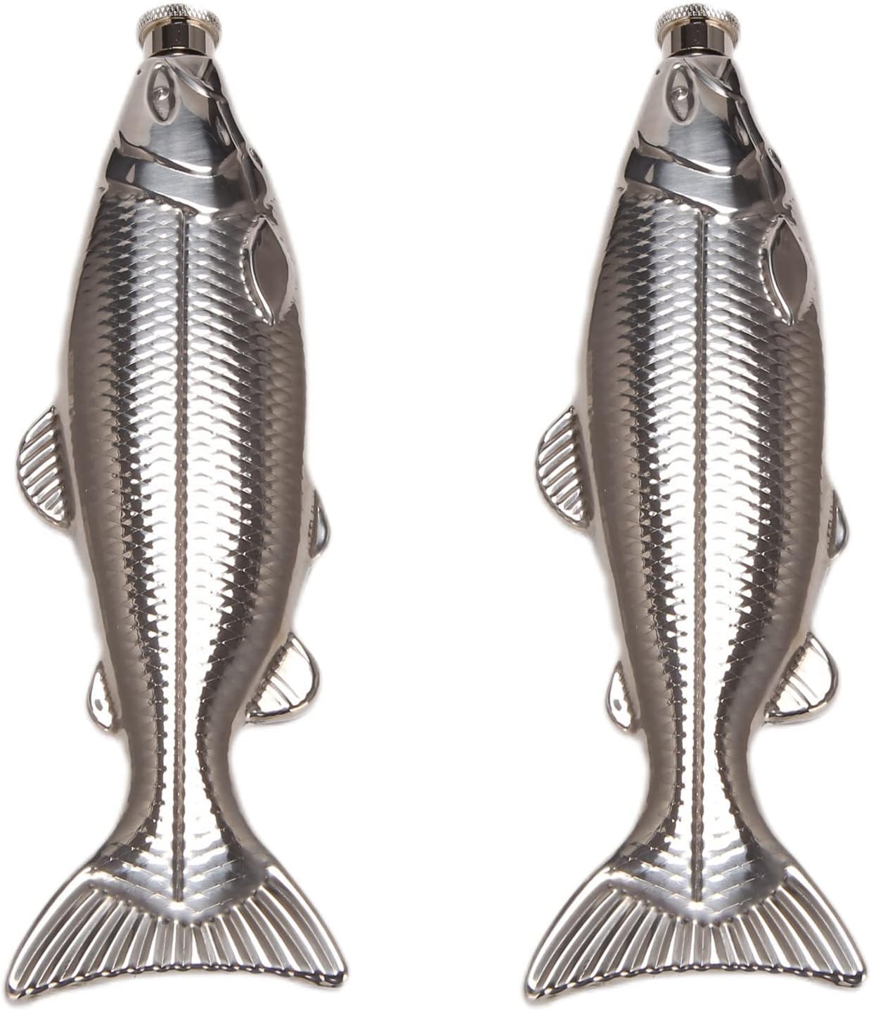 2 Set Fish-Shape Hip Flask 5Oz Bottle Mini Pocket Flask Stainless Steel Drinkware for Outdoor