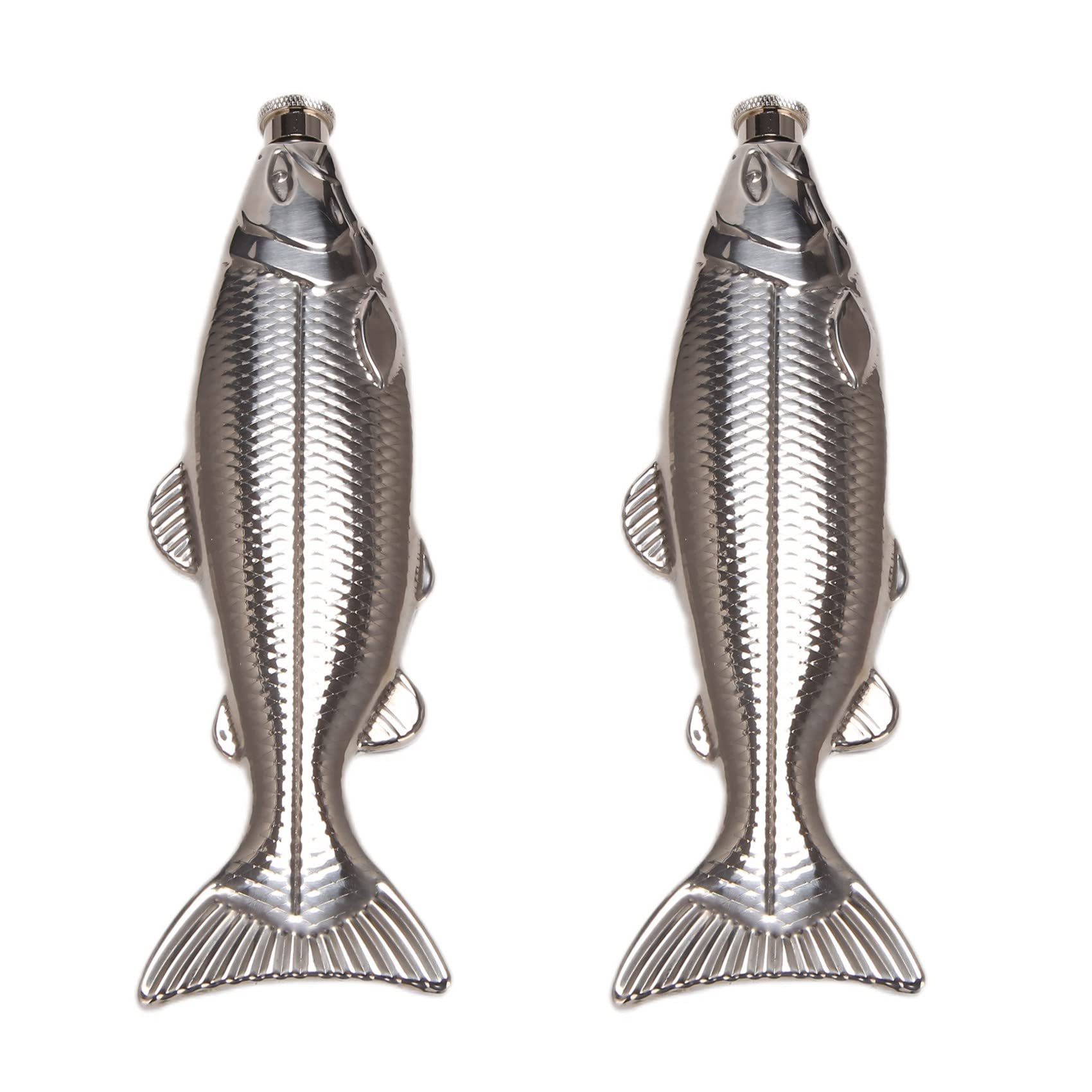 Speesy 2 Set Fish-Shape Hip Flask 5Oz Bottle Mini Pocket Flask Stainless Steel Drinkware for Outdoor