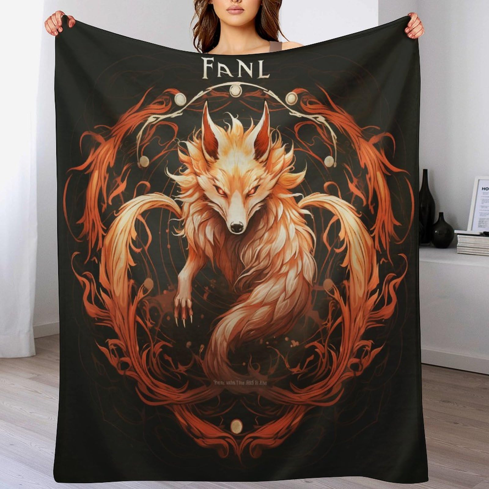 Couverture polaire renard à neuf queues le cadeau idéal pour fan de fantasy