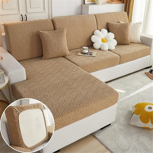 Miniatura 10 de SZJIAHTM Fundas de cojín universales elásticas para sofá, fundas resistentes al desgaste, antideslizantes para dormitorio, en forma de L, fundas