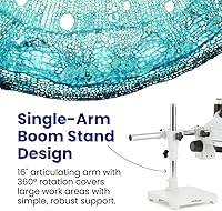Vista 5 de AmScope SM-3T microscopio estéreo trinocular profesional con zoom estereoscópico SM-3T con control simultáneo de enfoque, oculares WH10x, aumento