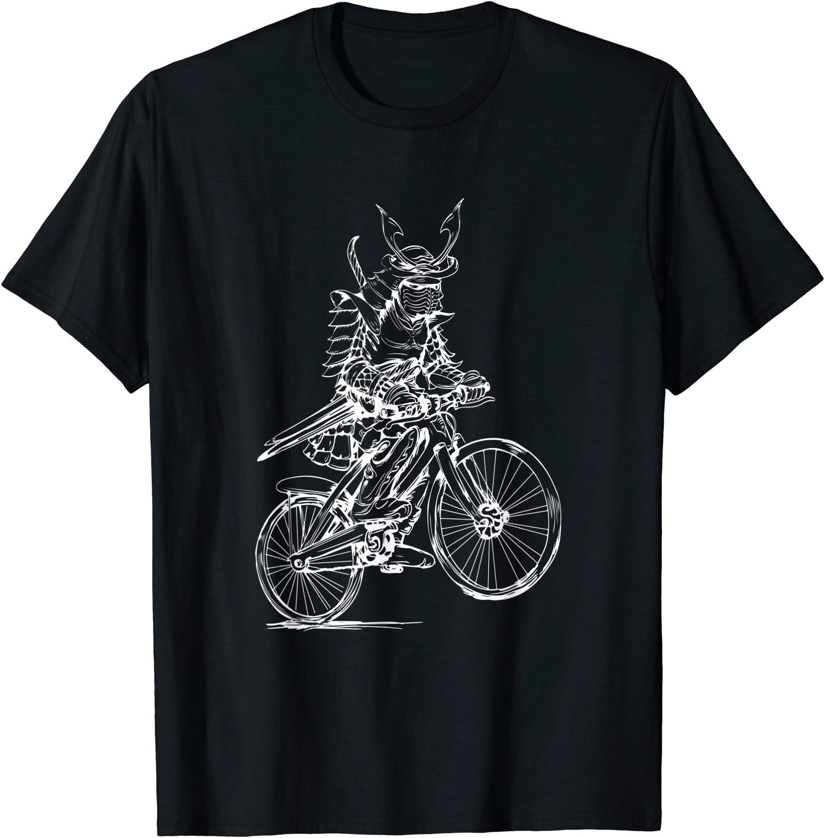 SEEMBOSamurai Cycling Bicycle Cool Cyclist Funny Biker Riding Bike T-Shirt