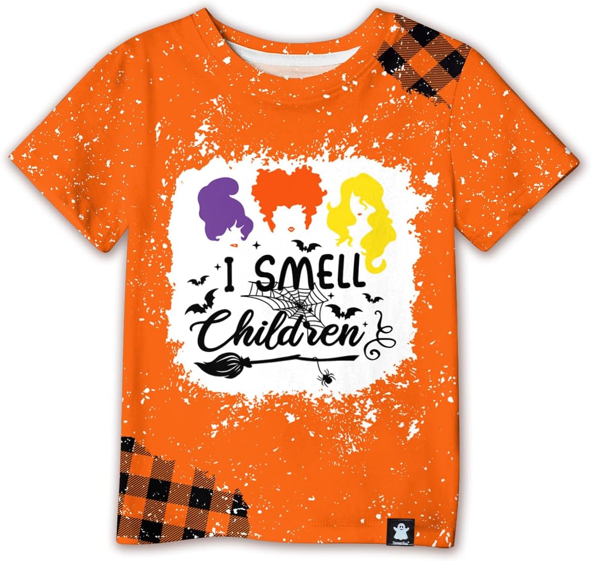 Big Girls & Boys Short Sleeve Hcus Pcus Shirt Halloween Movie Night Top Orange 9-10 Years
