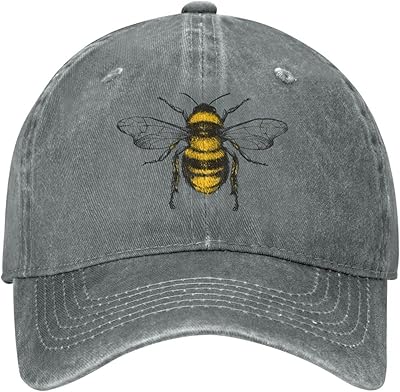 Tywonmy Funny Bees Hat Honey Bees Hat for Men Baseball Hats with Design Hats