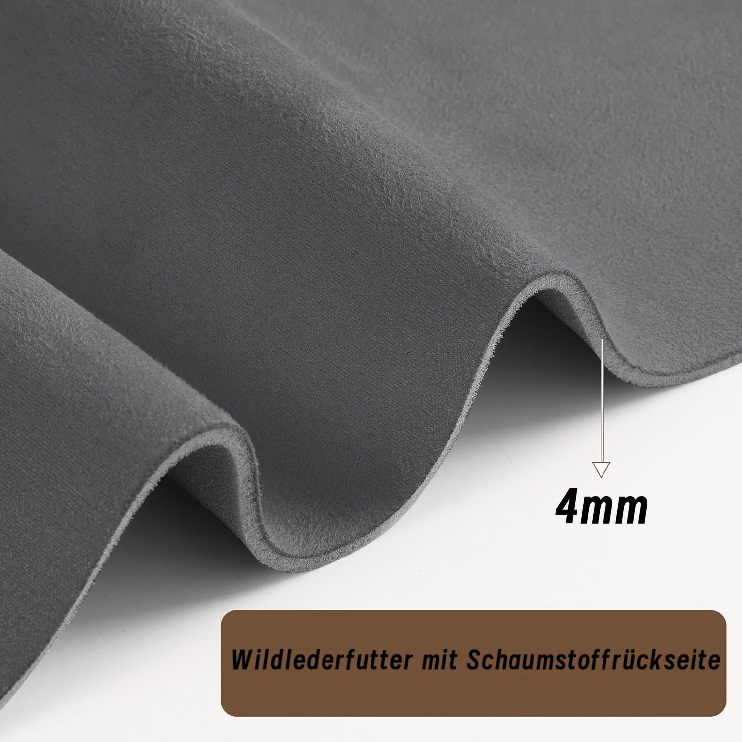 Tissu Ciel de Toit,avec Dos en Mousse de 4 mm,Aspect Daim,Rénovation Garniture Intérieure Textile pour Auto Caravane Bateau Camping DIY(Gris foncé,150 x 200cm)