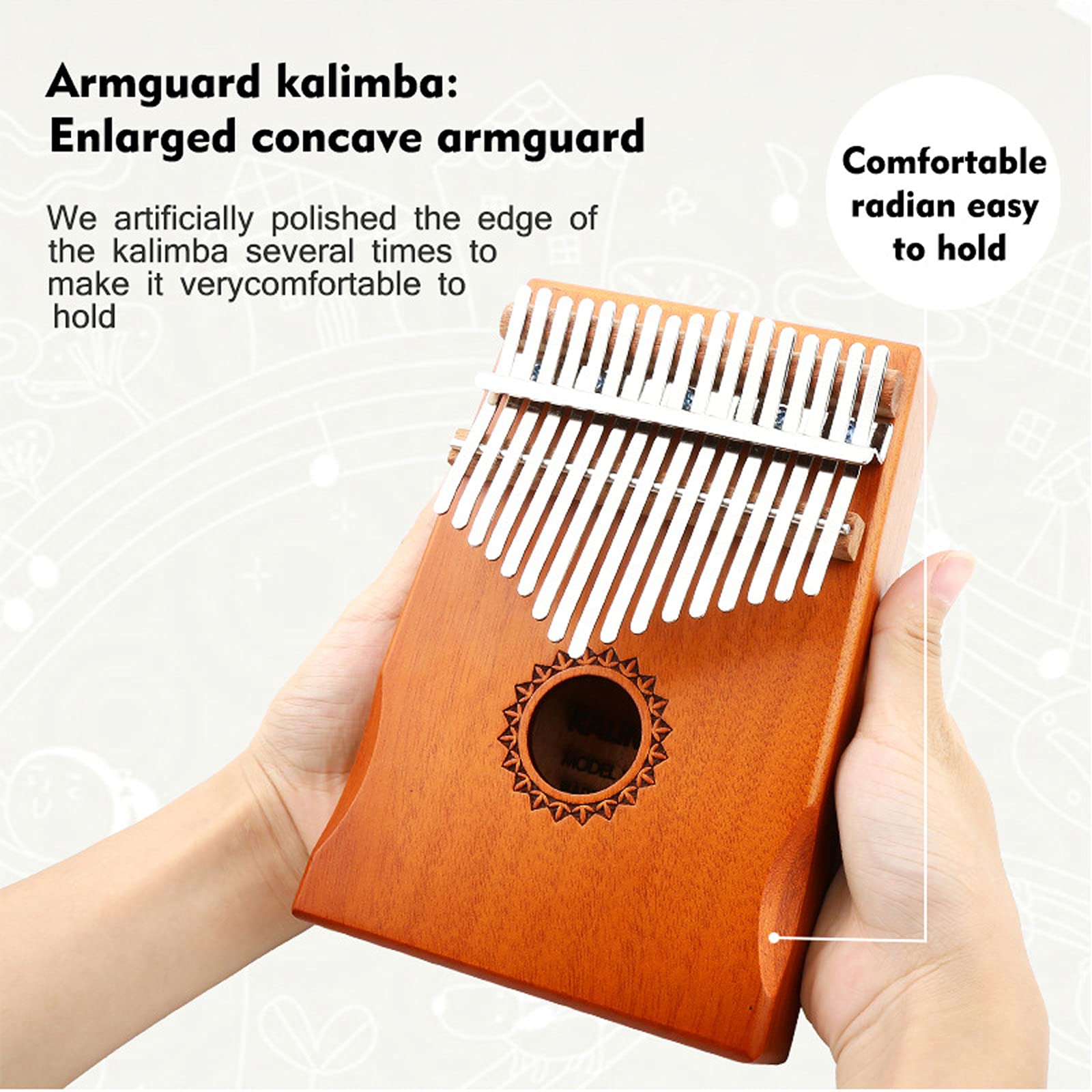 Kalimba 17 Clés, Kalimba pour Pouce, Piano à Doigt Mini Instrument de Piano Kalimba pour Le Pouce, Marteau d'accord, Sac de Transport