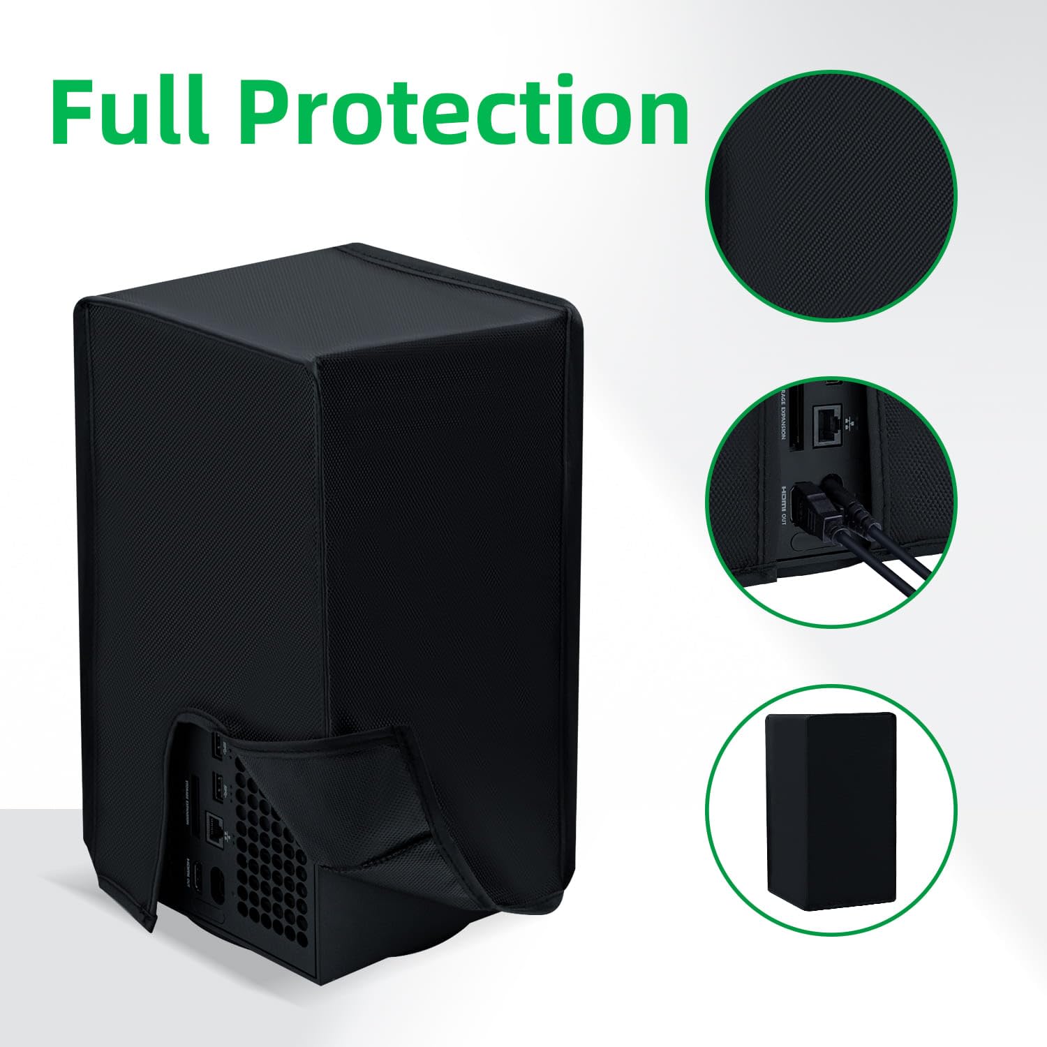 Funda Negra contra el Polvo para la Consola Xbox Series X, Funda Protectora Impermeable contra el Polvo para la Consola Xbox Series X-Vertical