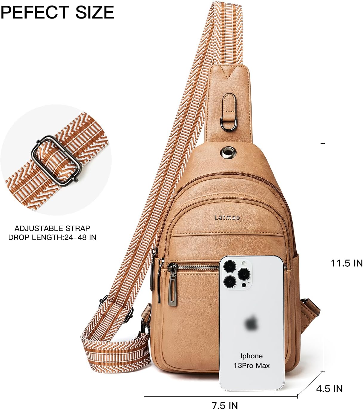 Sling Bag For Women Faux Leather Small Casual Daypack Backpack Fanny Pack Crossbody Chest Bags Purse - Image 4