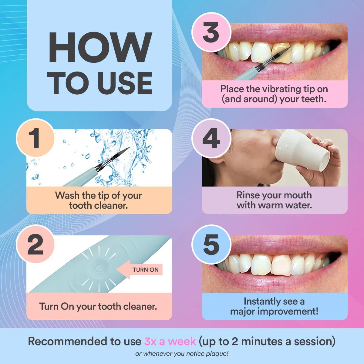 Dispositivo de limpieza dental ultrasónico para uso doméstico, elimina la placa y el sarro con tecnología avanzada