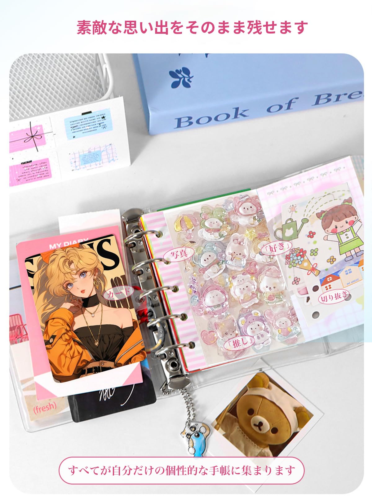 Amazon.co.jp: シール帳 透明 女の子 Mocasa シール帳 バインダー