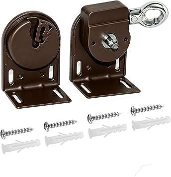 Sunshade Replacement Bracket, Compatible with Coolaroo External Roller Blind, Upgraded to Metal Ring, More Durable and Long-LastingMetal, Brown