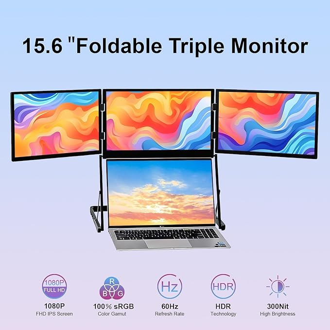 Monitor Extensor Triple 15.6 Pulgadas FHD IPS miniatura 2