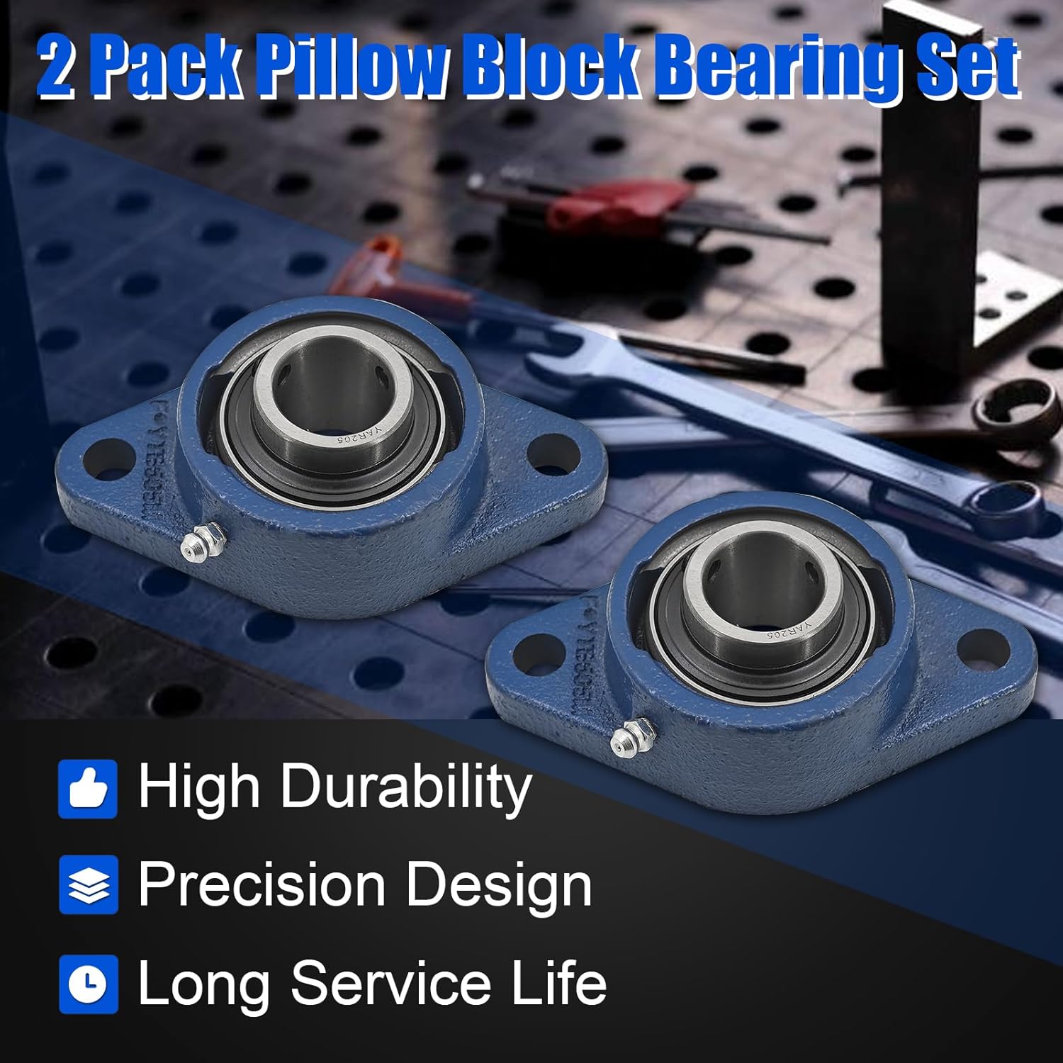 543045052 2 Pack Pillow Block Bearing Set Fit for Husqvarna FS400, for Husqvarna FS400LV Walk Behind Concrete Saws