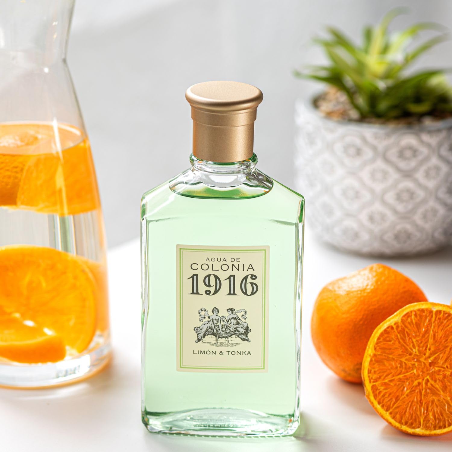 1916 - Limón & Tonka 400 ml, Agua de Colonia Hombre y Mujer, Perfume Unisex, Eau de Toilette Masculina y Femenina, Fragancia Fresca, Cítrica y Delicada, Aroma de Larga Duración