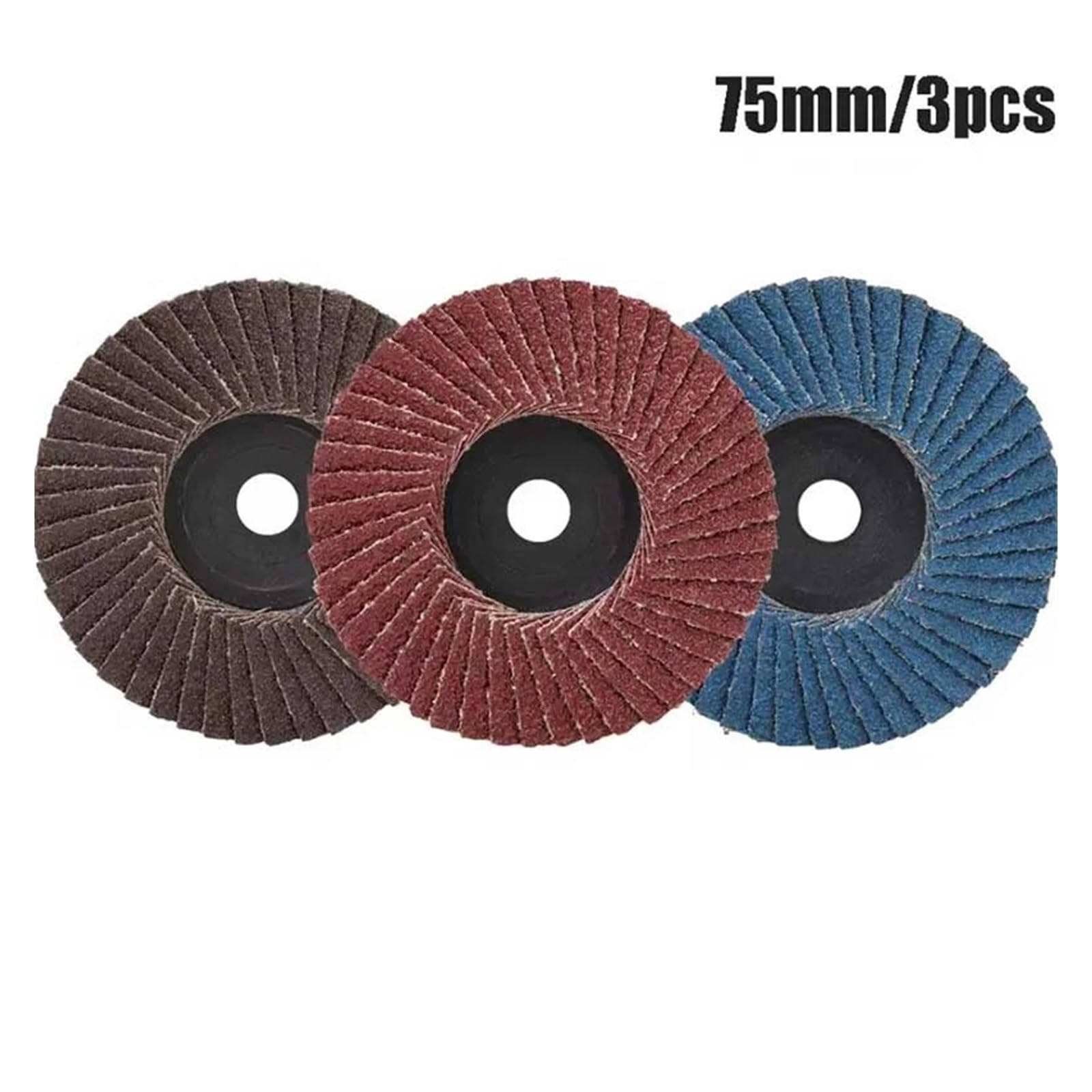 Discos de solapa planos de 75mm, muelas de molienda de 3 ", accesorios de amoladora angular Mi/ni, discos de lijado for pulido de madera y Metal, 3 uds.