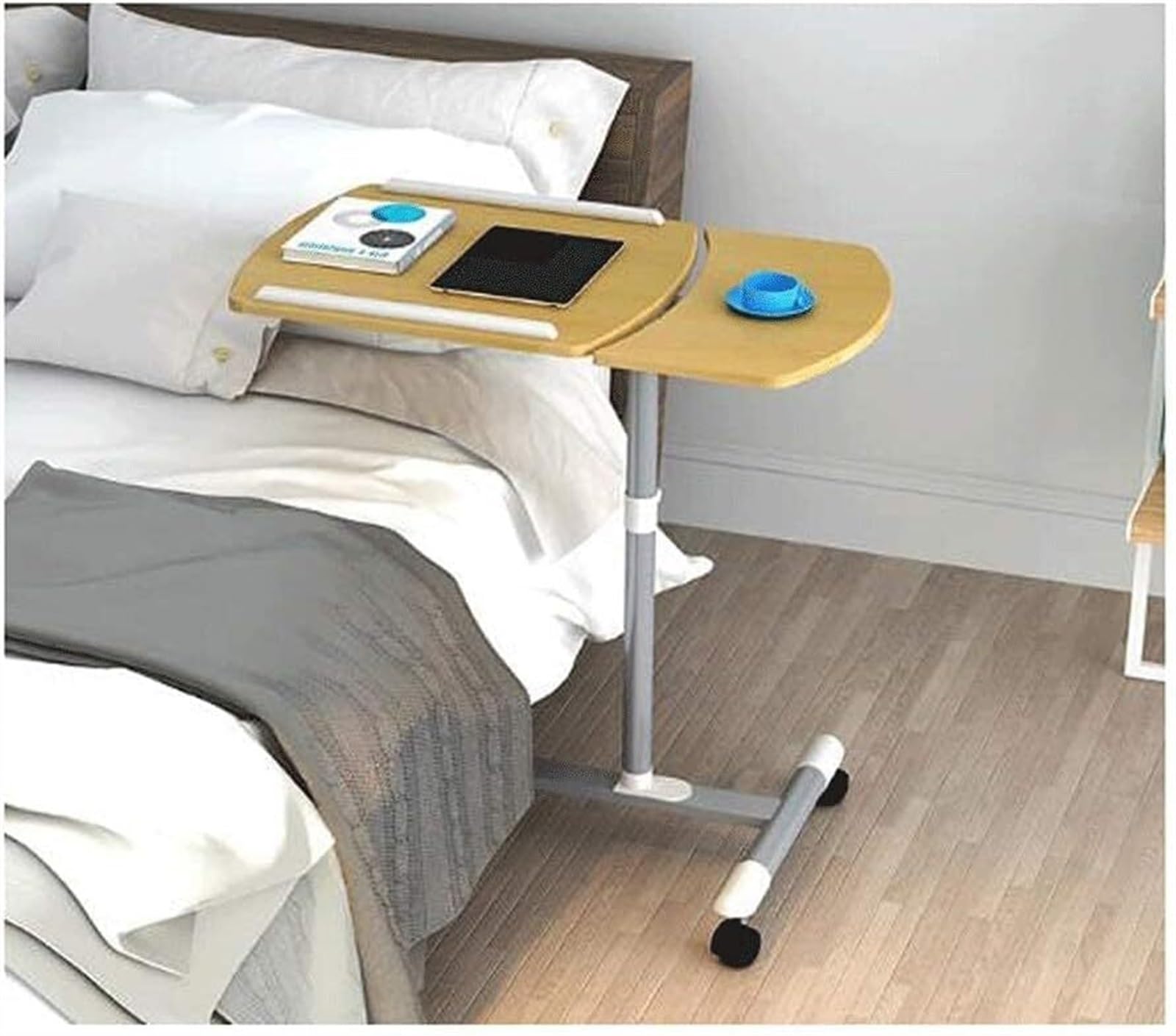 Table d'ordinateur portable réglable avec roue rotation beige