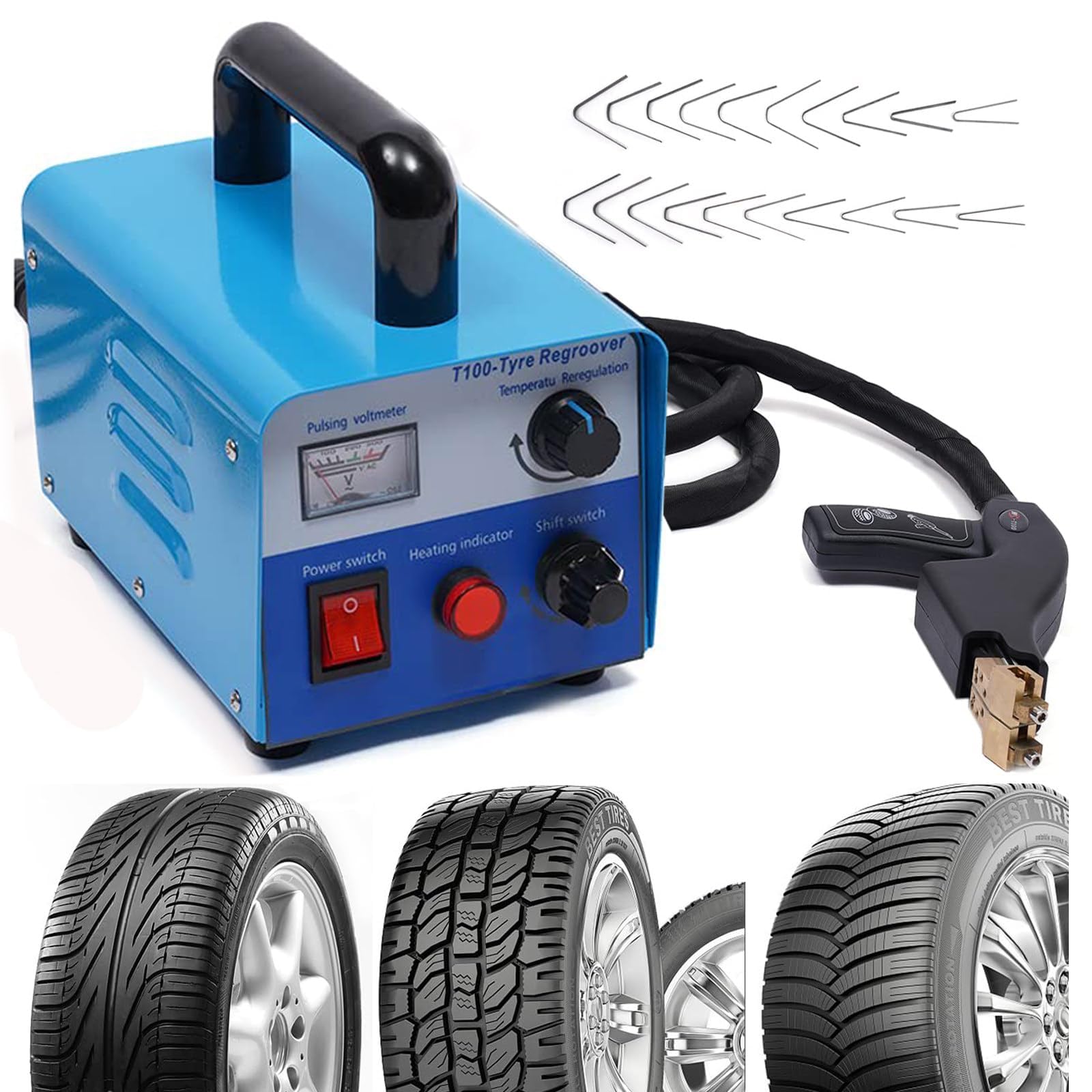 Scanalatrice elettrica per pneumatici, professionale, con 20 lame per riparazione pneumatici di camion, auto e moto