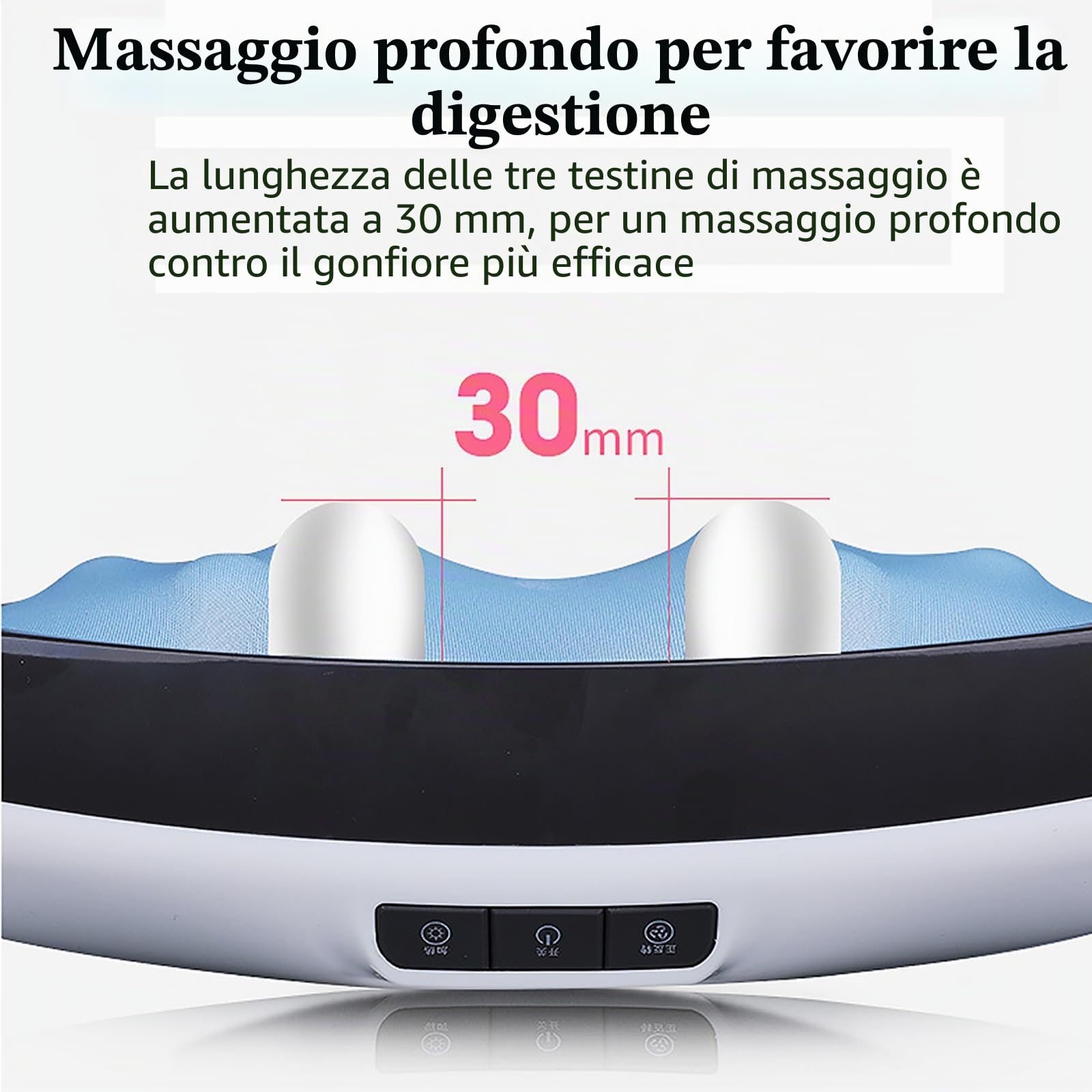 Massaggiatore addominale, macchina elettrica per lo stomaco per appiattire la pancia con funzione di massaggio avanti e indietro e 3 livelli di intensità di vibrazione, alleviare il dolore alla vita