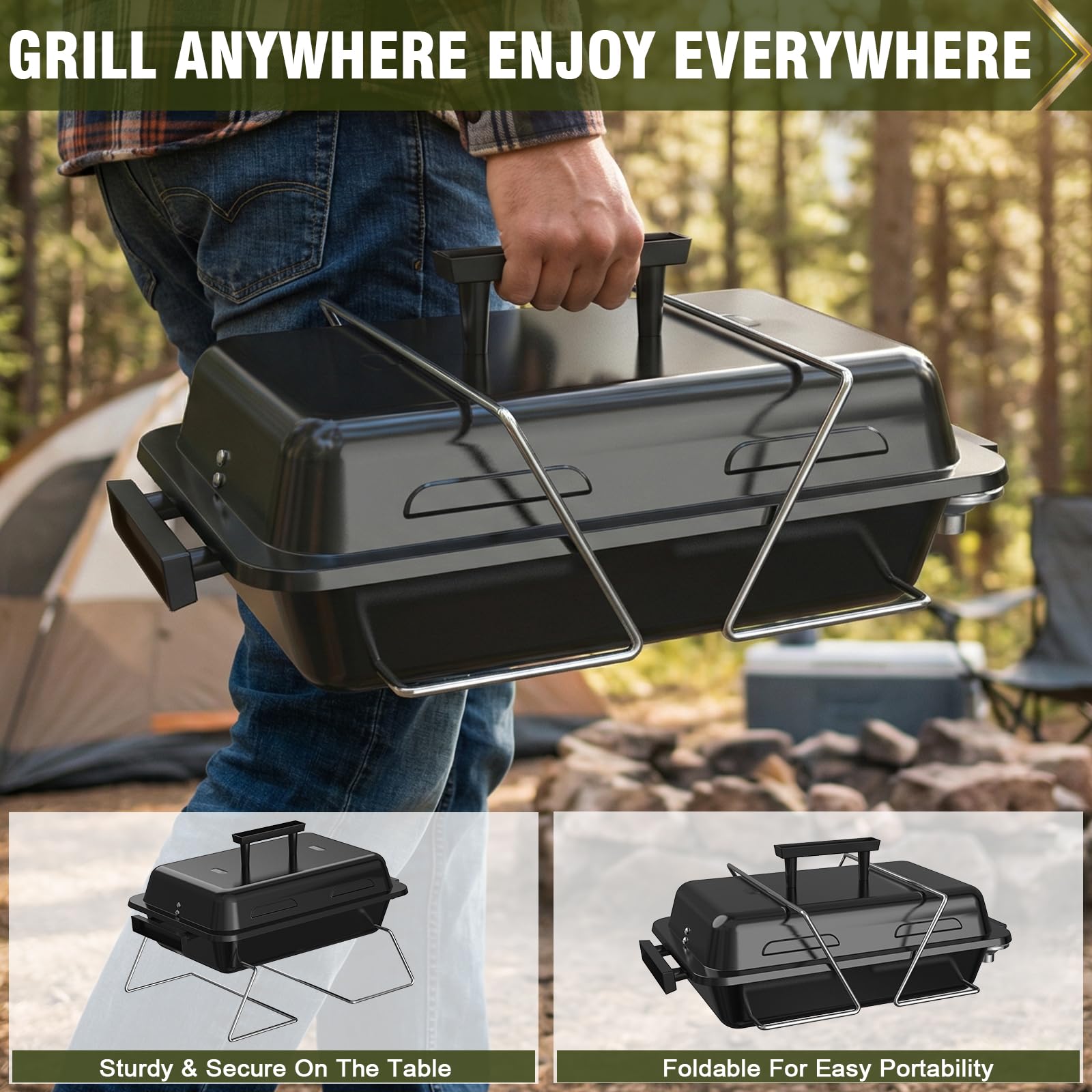BESTFIRE Portable Propane Grill - Camping & Road Trip Ready -4