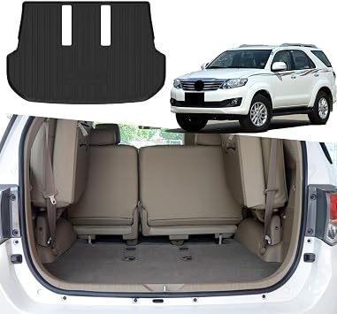 DeaVER Cargo Liner for Toyota Fortuner 2018-2021 7-Seats Model, 3D Technology Scanning Modeling Custom, All Weather Season Waterproof Non-Slip Accessories Black