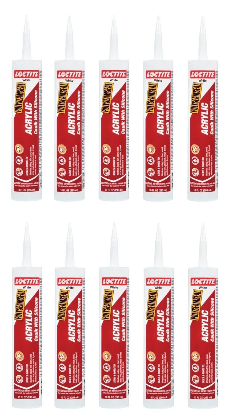 Polyseamseal 1507600 10 Oz White Acrylic Caulk With Silicone