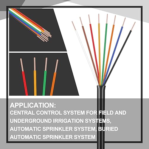 Miniatura 10 de Cable de riego sólido de calibre 18 con revestimiento de PVC resistente a los rayos UV para sistema de riego subterráneo, sistema de control central