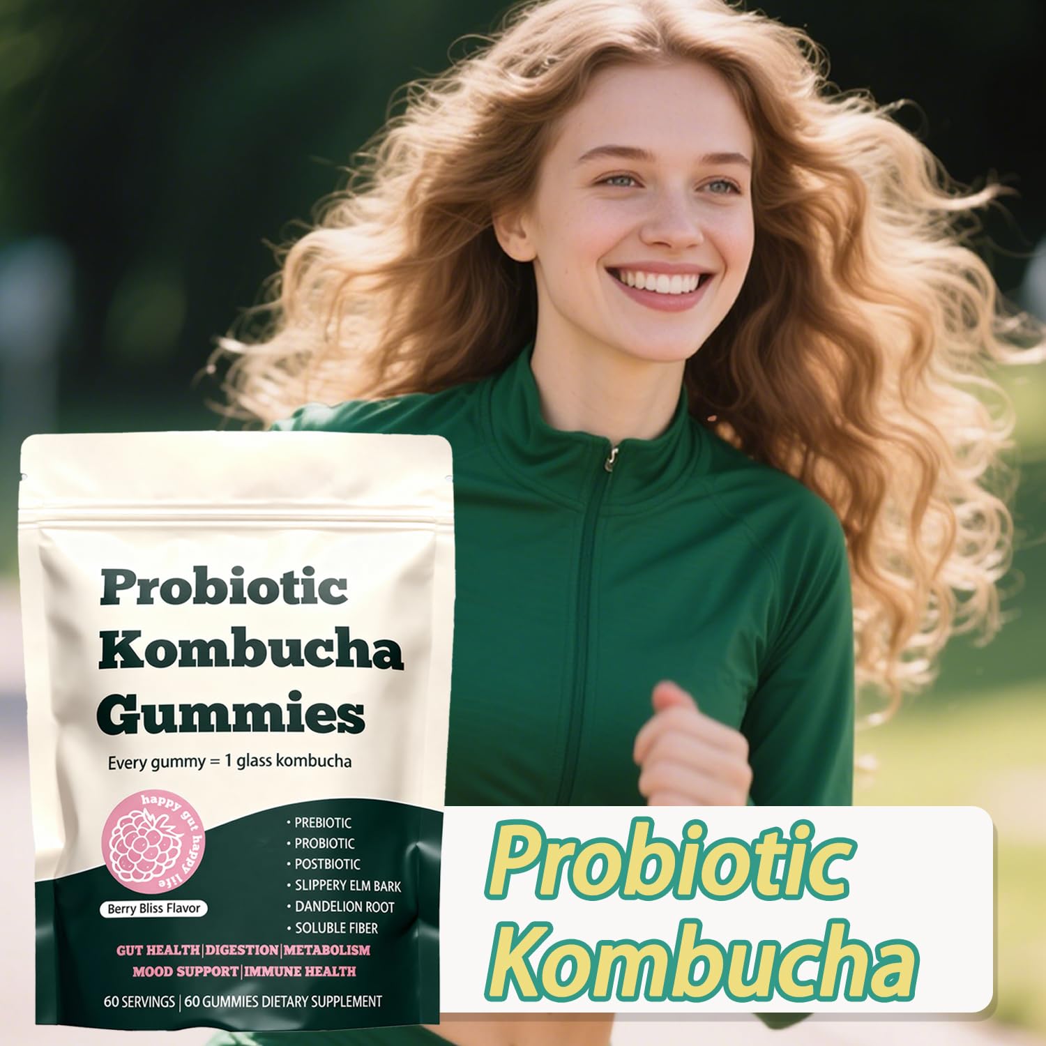 Kombucha Gummies, Daily Gut Wellness, 60 Gummies — Amazon image 2