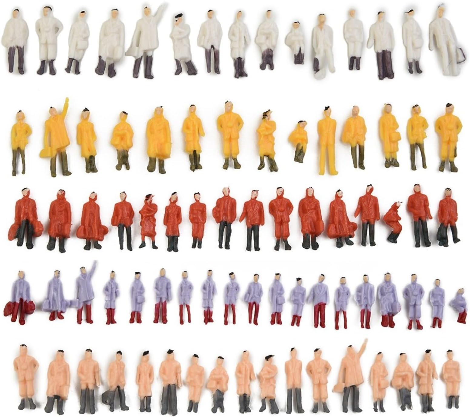 100Pcs Painted Figures For Model Scenes,1:87 Scale 22Mm Painted Model Railway Figures Random Assortment For Train Layouts And Dioramas