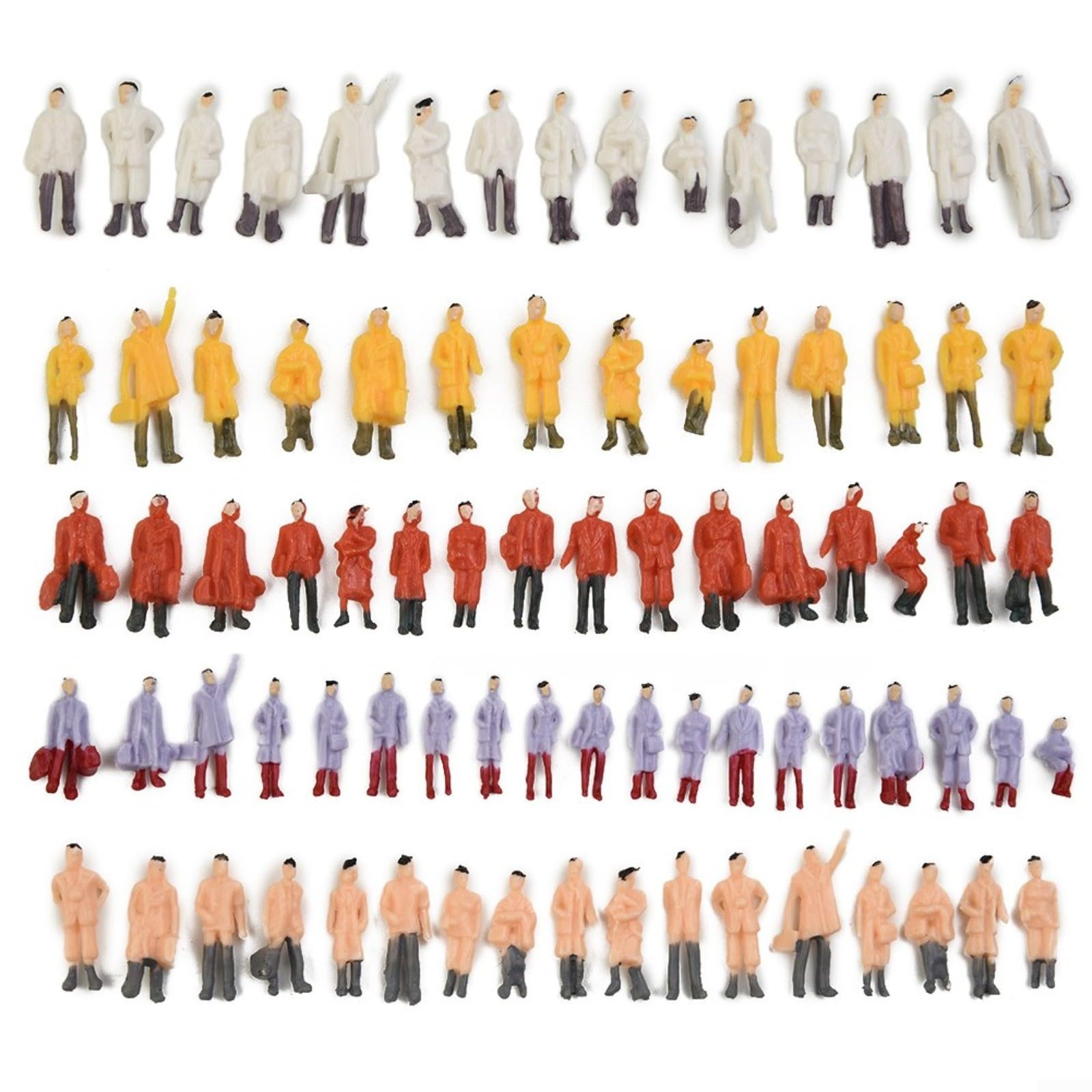 100Pcs Painted Figures For Model Scenes,1:87 Scale 22Mm Painted Model Railway Figures Random Assortment For Train Layouts And Dioramas