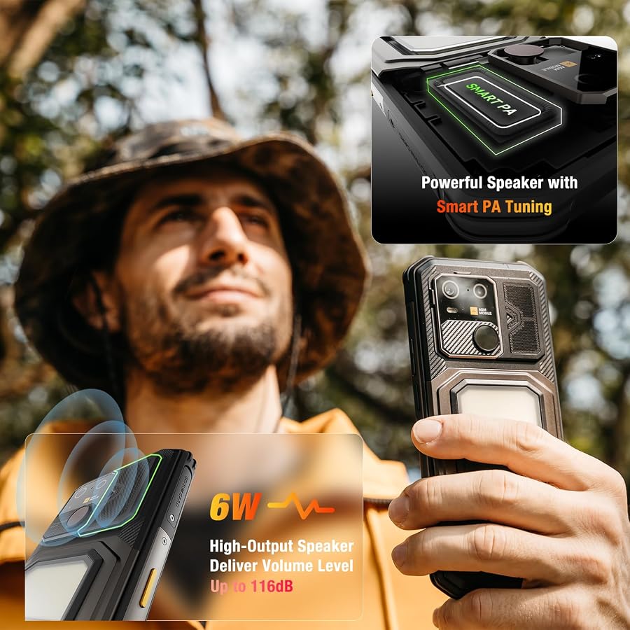 AGM G3 Pro Flagship Rugged Phone, 512x384 25fps Thermal Camera, 24GB+512GB | Dimensity 7300, 6.72" FHD+ 120Hz, Dual SIM, 10000mAh at 375g, 33W PD + 18W Wireless, 116dB Speaker, Camping Light, IP68/IP69K, image 8