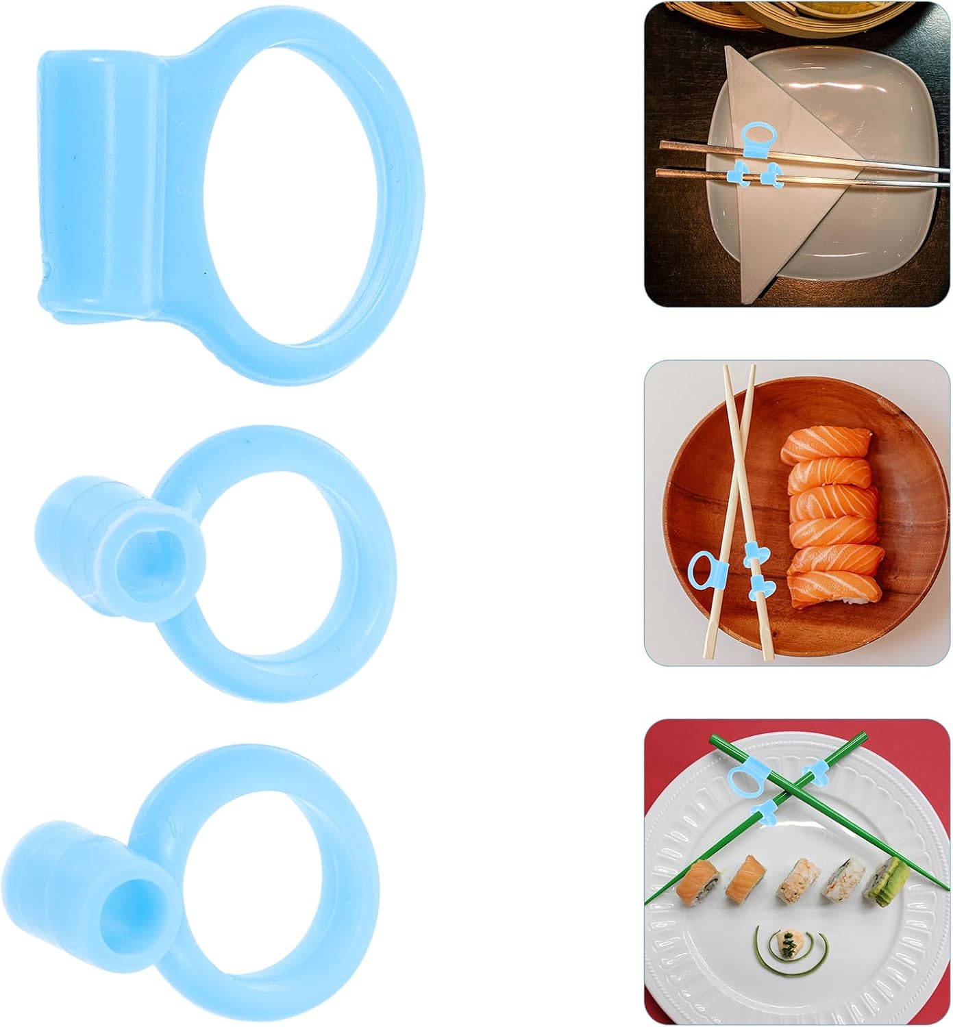 Hemoton 6 Pairs Silicone Chopstick Helpers Reusable Training Chopsticks Hinges Connector Plastic Training Chopstick Learn Practice Chopsticks Trainer for Beginner Trainers