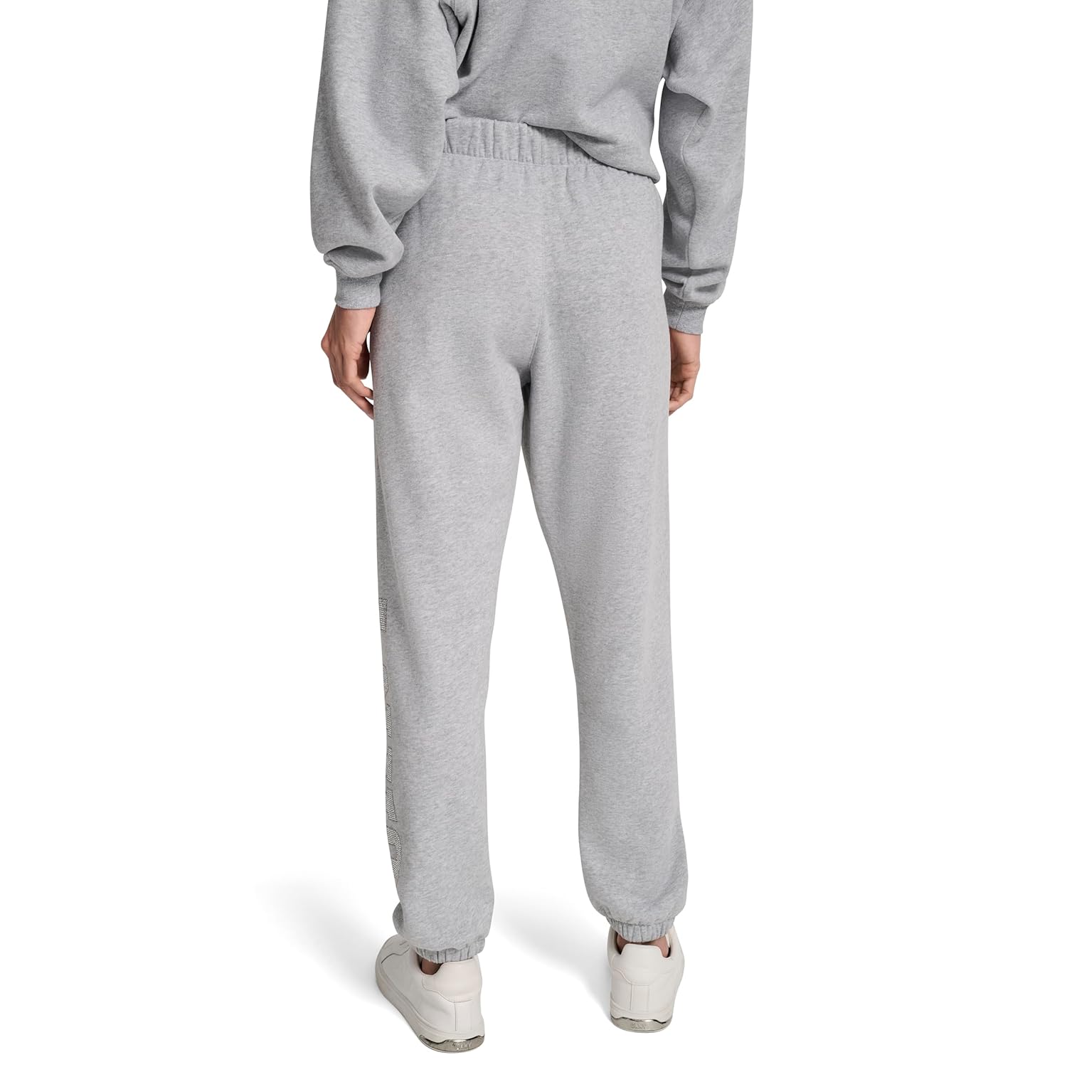 DKNY Womens Exploded Rhinestone Varsity Logo High Rise Relaxed Jogger - Image 3