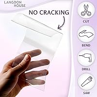 Vista 2 de Langdon House - Paneles de vidrio de plástico flexible PET - 4 x 6 x 0.03 pulgadas, transparente, paquete de 10 - Hoja delgada de plexiglás