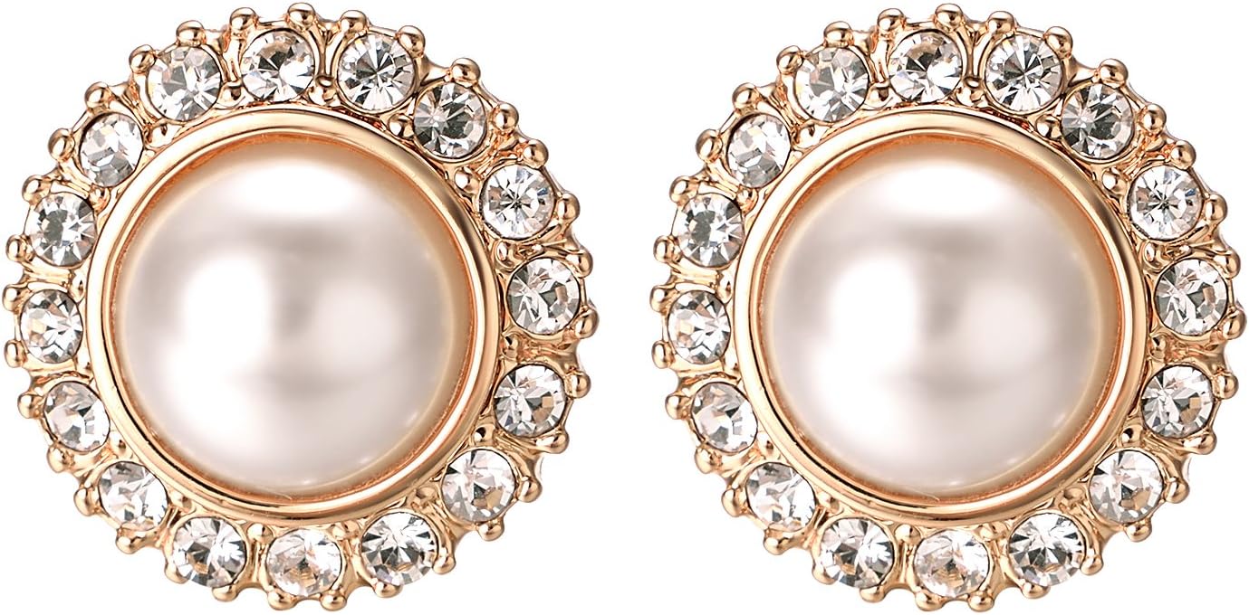 Yoursfs Ivory Pearl Clip On Earrings For Women 18k Gold Plated Flower Wedding Fashion Jewelry CZ Dainty Earring - Image 3