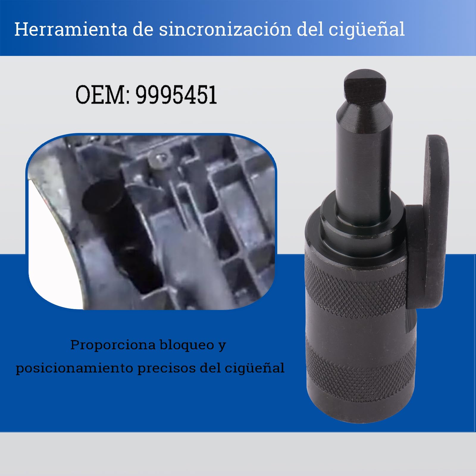 9995451 9995452 Kit de Herramientas de Fijación y Reglaje del Árbol de Levas Compatible con Volvo 4/5/6 Cilindros para 850, S60, V70, XC90 y más