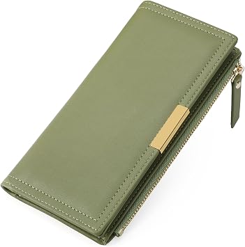 Slim Womens Wallet Ladies Credit Card Holder Bifold RFID Blocking | Flat, Thin, Compact Size, Long Billfold with Coin Zipper Pocket, Anti-theft, Secure