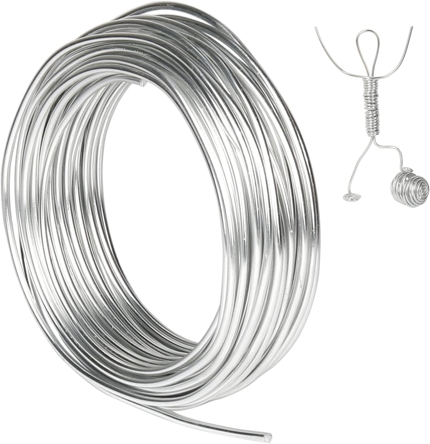 Tenn Well 9 Gauge Aluminum Craft Wire, 50 Feet 3mm Bendable Armature Wire for Sculpting, Jewelry Making, Doll Making, Crafting, Modelling, Bonsai Training