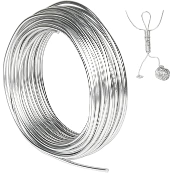 Tenn Well Craft Wire 3 mm 15 m Thick Wire Flexible Aluminum Wire for Crafts Jewelery Making Binding Wire Modeling Wire DIY Sculptures Bonsai Trees Silver