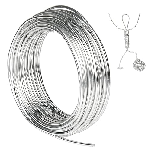 Tenn Well 9 Gauge Aluminum Craft Wire, 50 Feet 3mm Bendable Armature Wire for Sculpting, Jewelry Making, Doll Making, Crafting, Modelling, Bonsai Training