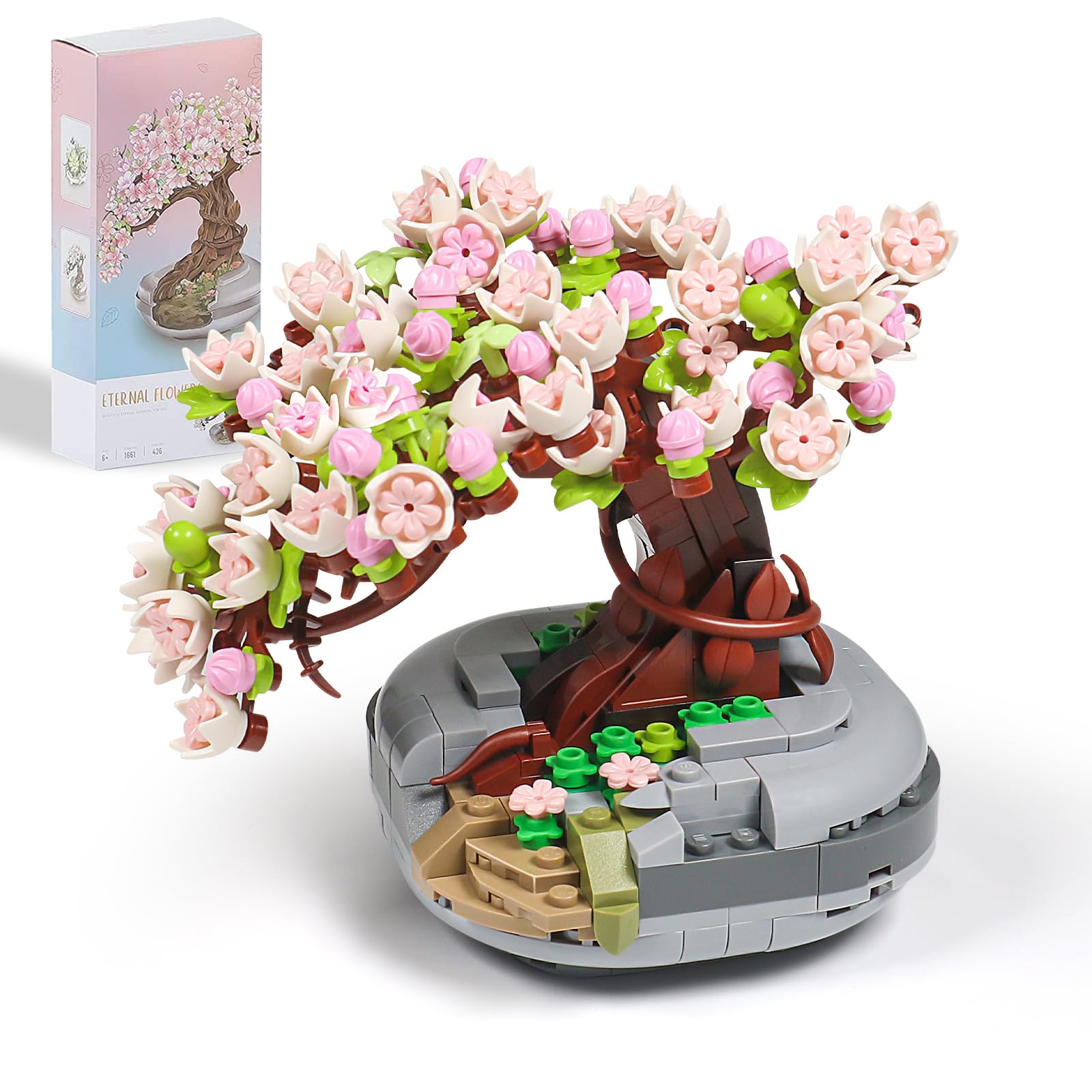 Cherry Blossom Bonsai Tree Building Set, Flowers Sakura Botanical Mini Building Kit, Collection Toys Gifts for Kids Adults Girls 8+ (No Compatible Classic Bricks)
