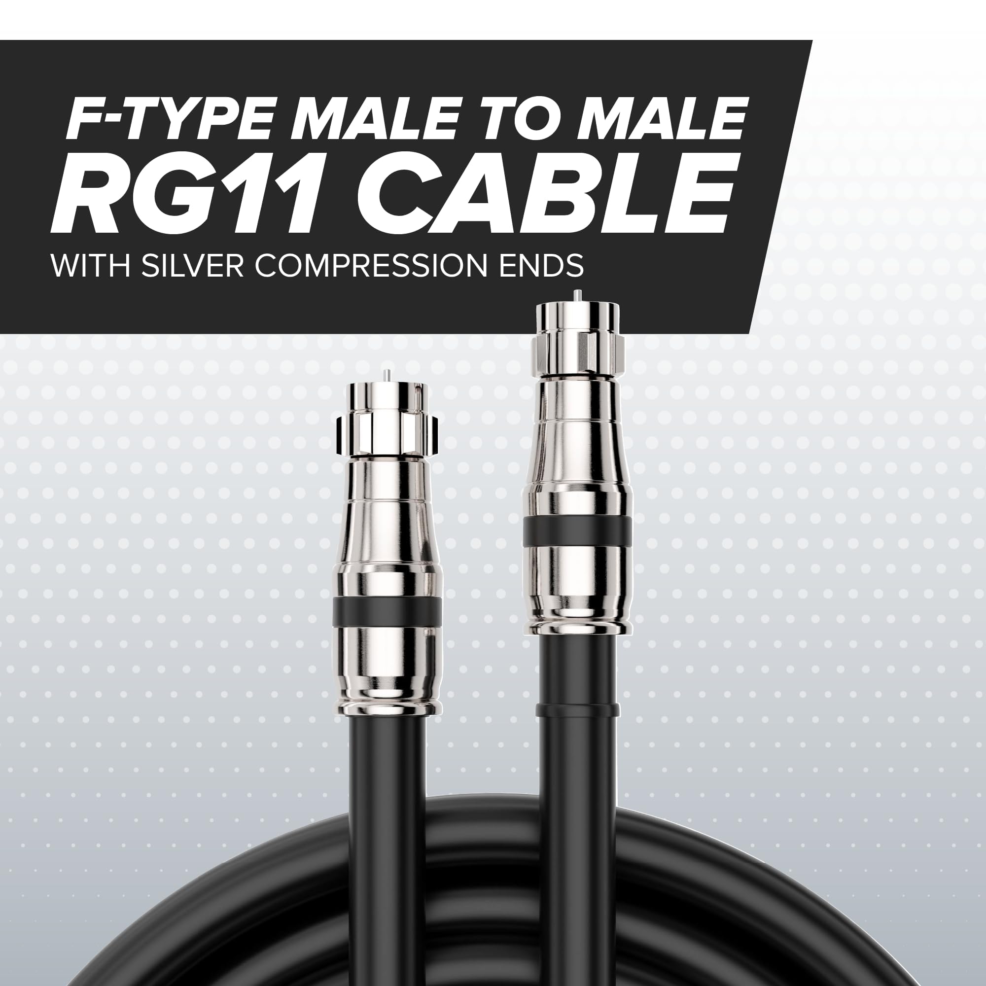 Nero RG6 cavo coassiale (cavo coassiale), Made in the USA, con connettori a compressione, F81/RF, digitale coassiale per audio/video, Cabletv, antenna, e satellite, CL2 200 ft Black - RG11