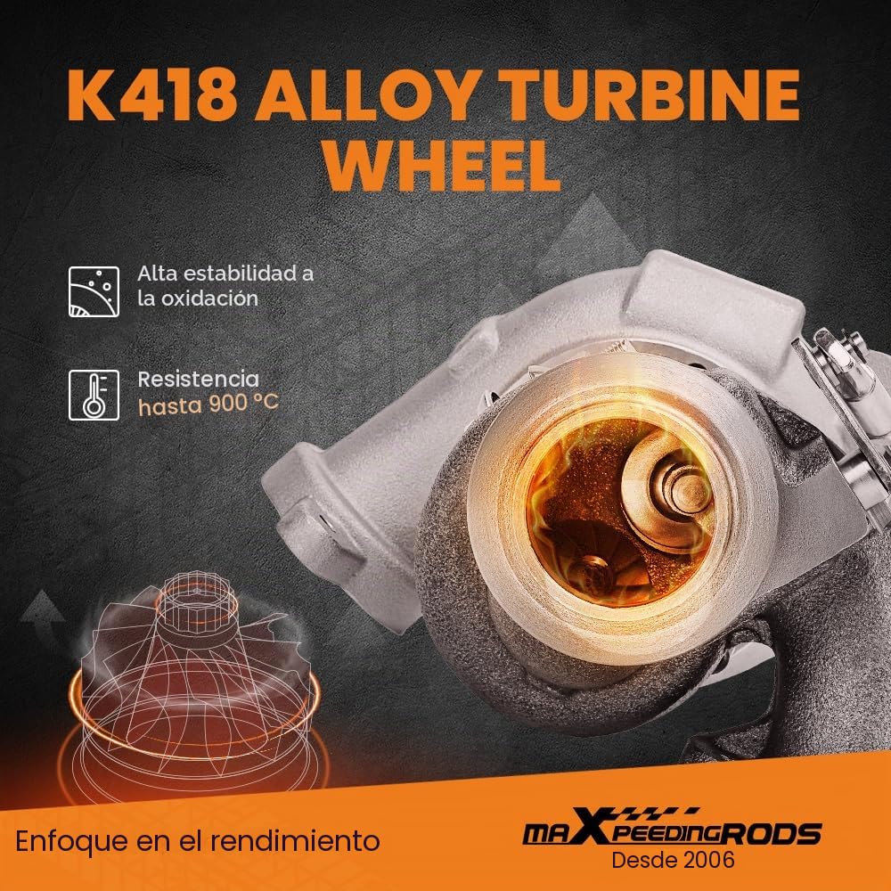 maXpeedingrods Turbocompresor TD025 para 207 307 308 Expert Partner | 1.6 HDi 1.6L DV6 B / DV6 ATED4 49173-07508 4917307508