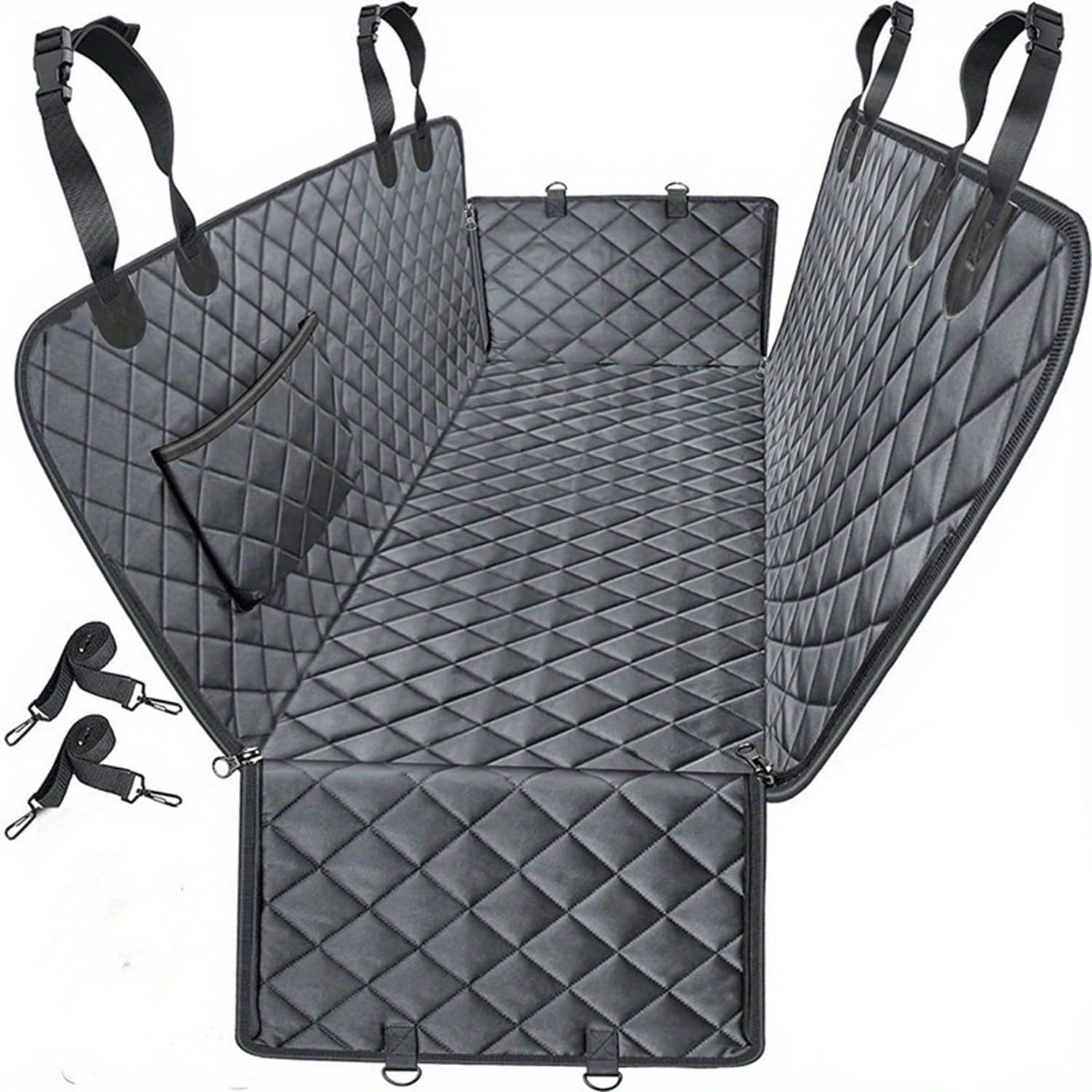 QKXNQGWTW Dog Car Seat Cover for Benz Vito W638, W639 (1996-2014), Rear Waterproof Pet Seat Protector Heavy Duty Scratchproof Dog Hammock with Side Flaps Grey,B
