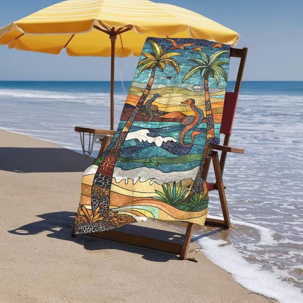 Telo Mare XXL 220x100cm/35x70cm, 2 Set Telo Mare Microfibra Albero Asciugamano Palestra Uomo, Antisabbia, Leggero, Asciugatura Rapida, Teli da Spiaggia Grandi Accessori per Camping Natation Yoga F-34
