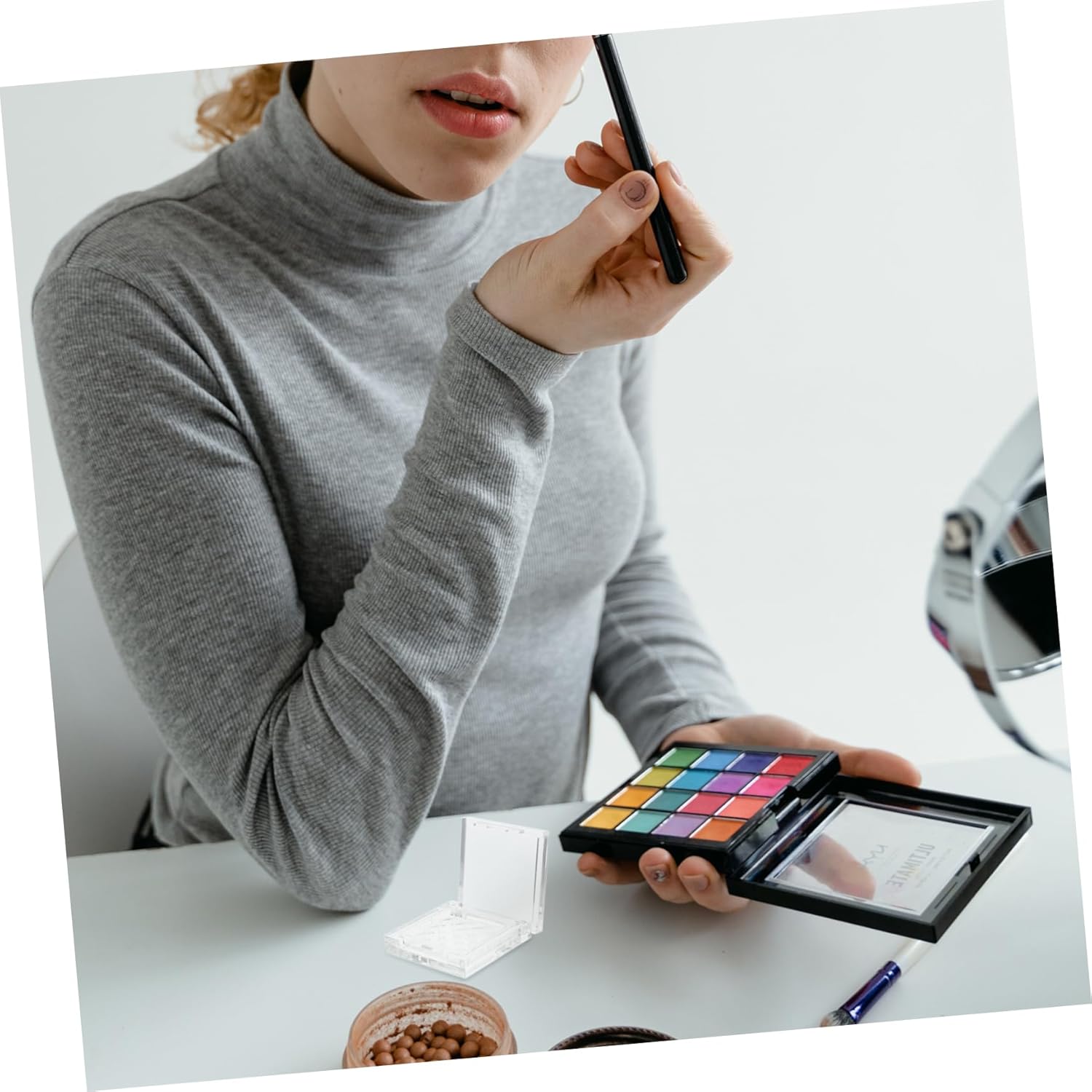 Gatuida 15pcs Portable Highlighter and Lipstick Storage Boxes Empty Makeup Containers for Eyeshadow Blush and Cosmetics Compact Design for Travel and Organization